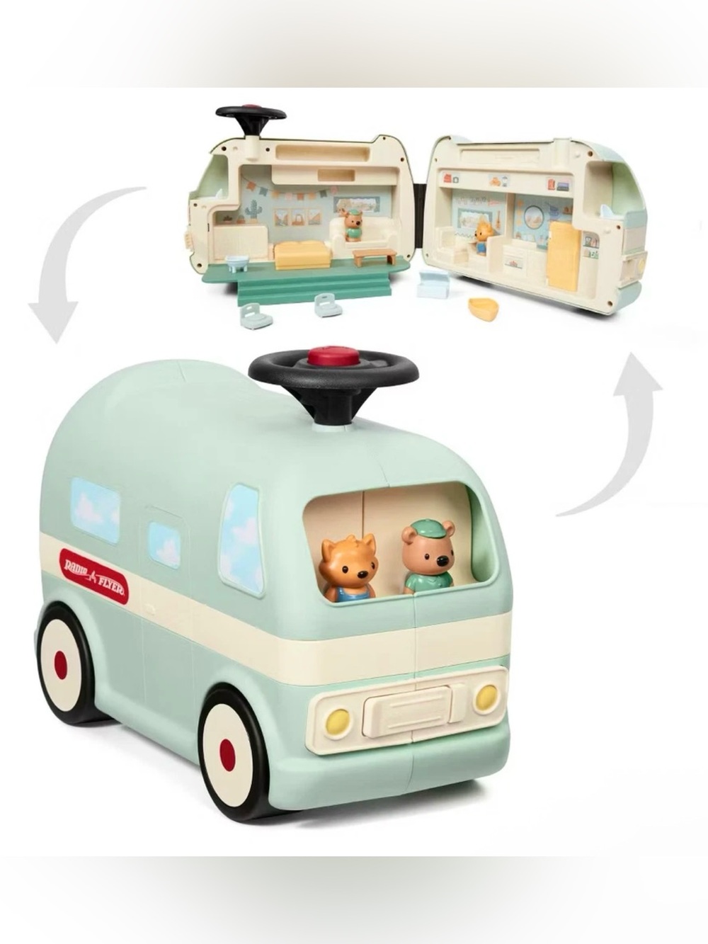 Radio Flyer Park and Play Camper Riding Toy with 8 Play Pieces *NEW*
